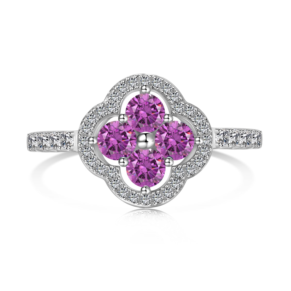 [LuckyStar]Four Leaf Clover Flower Design Ring
