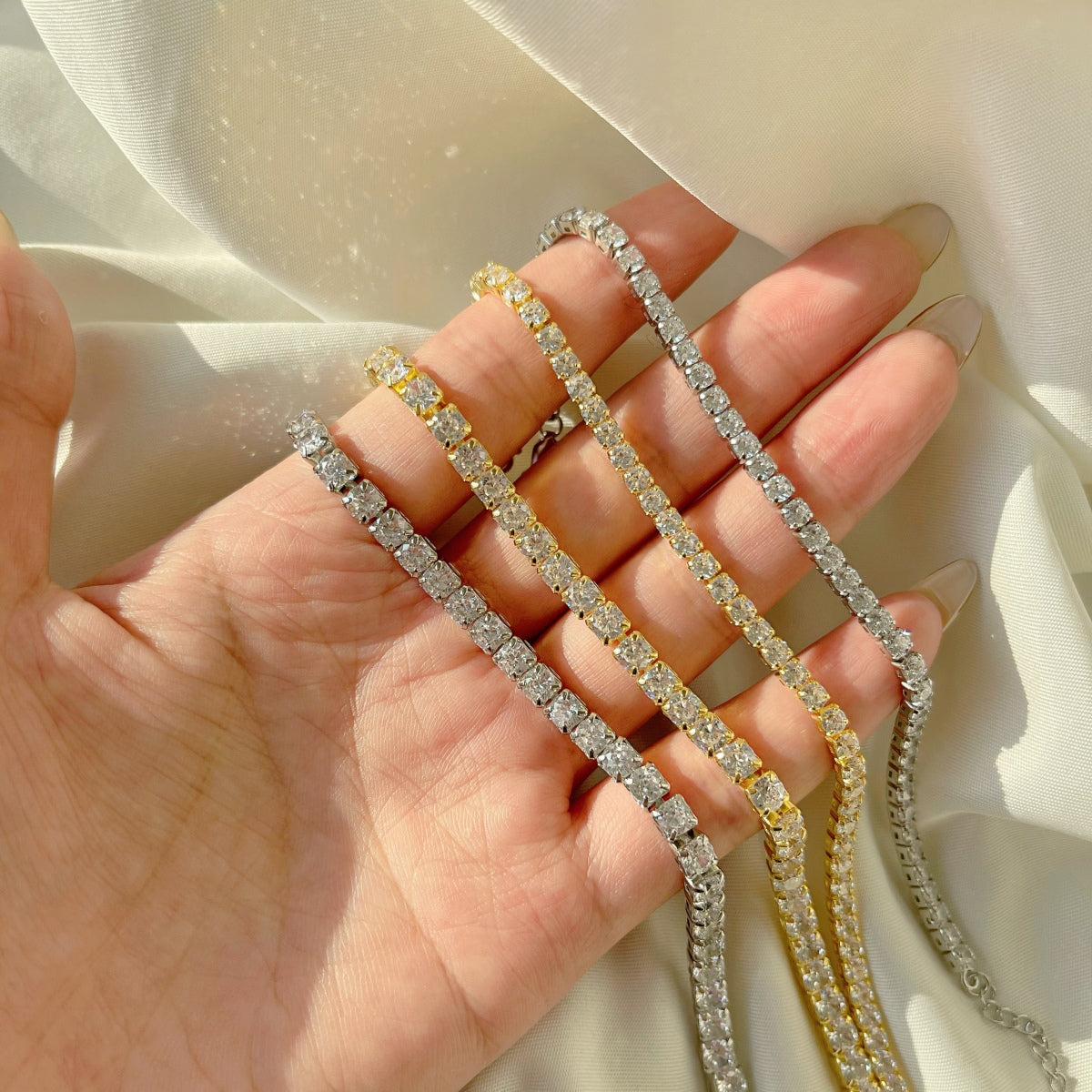 [LuckyStar]Sparkling Radiant Princess Cut Tennis Bracelet