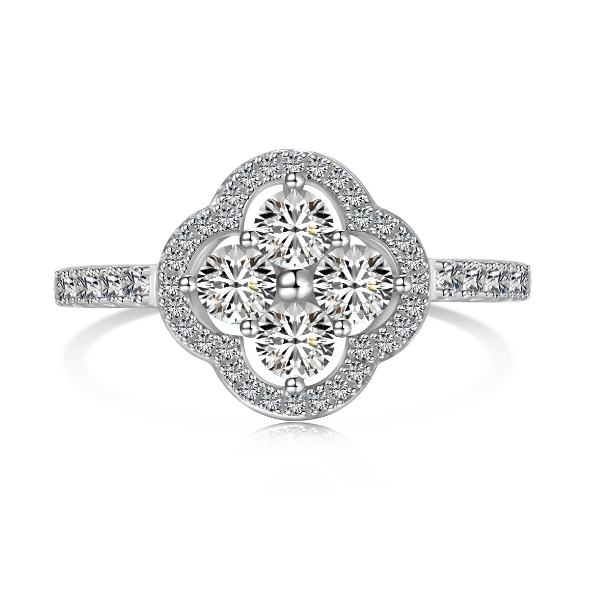 [LuckyStar]Four Leaf Clover Flower Design Ring