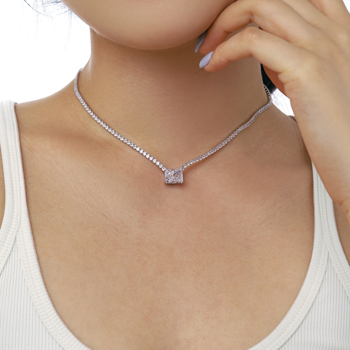 [LuckyStar]4.0 Carat Elegant Radiant Cut Necklace