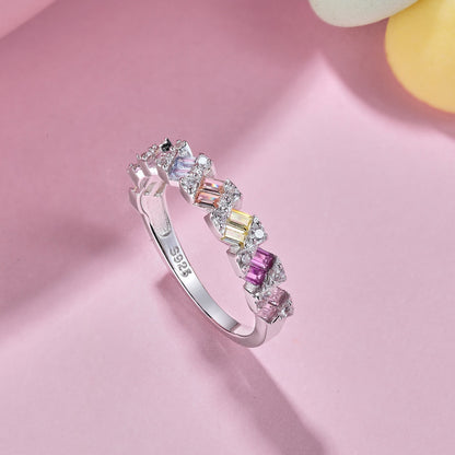 [LuckyStar]Delicate Vibrant Emerald Cut Daily Ring
