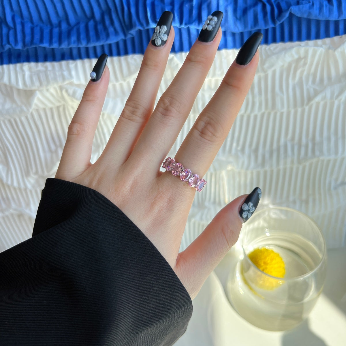 [LuckyStar]Dainty Elongated Cushion Cut Tennis Ring