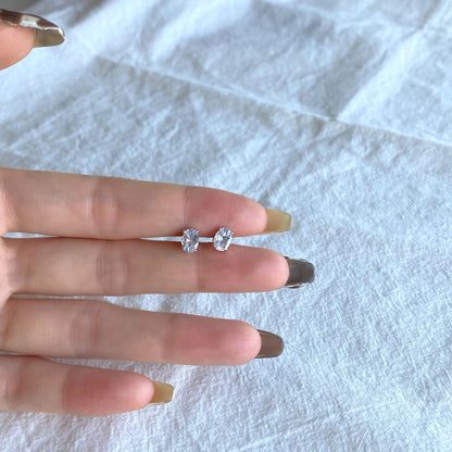 [LuckyStar]Oval Classic Dignified Elegant Earrings