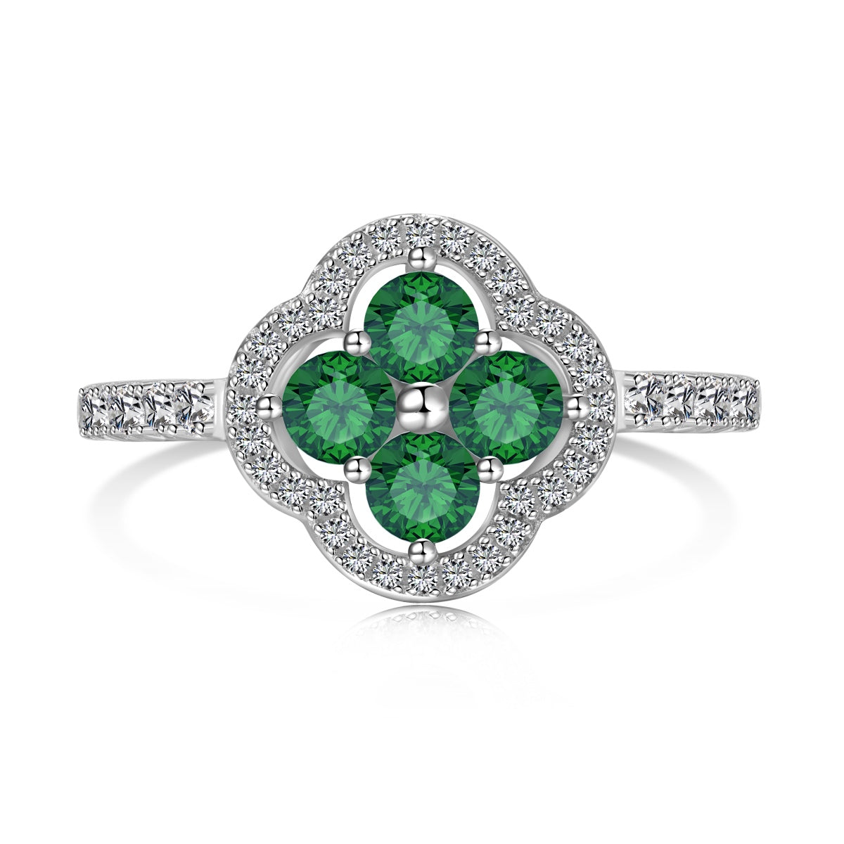 [LuckyStar]Four Leaf Clover Flower Design Ring