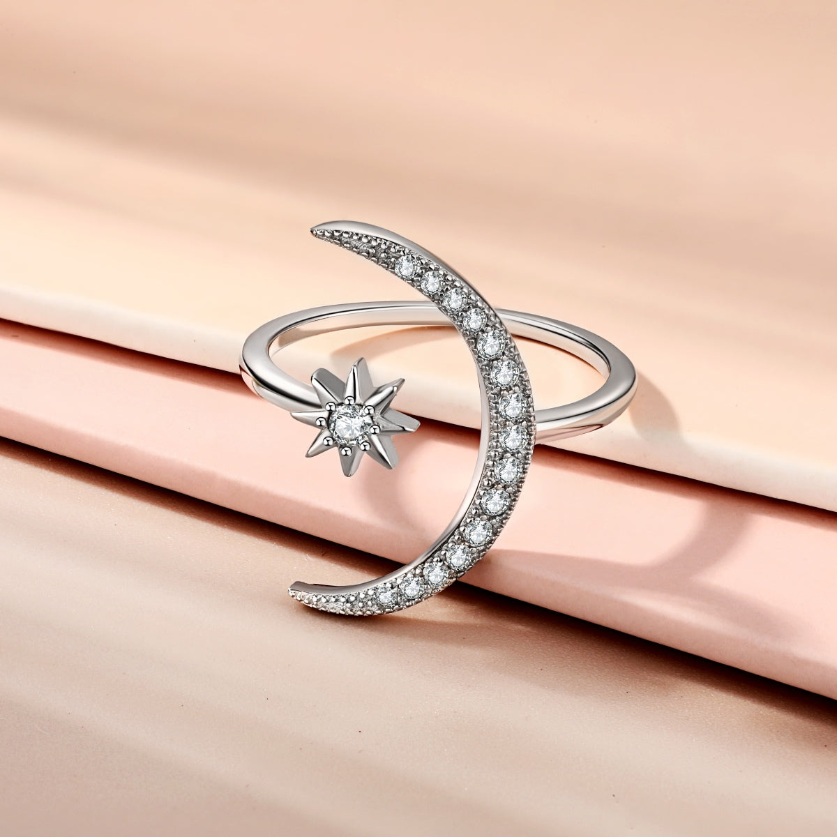 [LuckyStar]Ewigkeitsring mit Mond und Stern