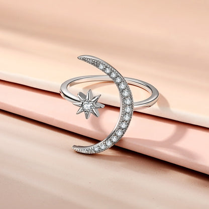 [LuckyStar]Ewigkeitsring mit Mond und Stern