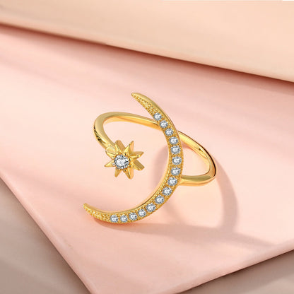 [LuckyStar]Ewigkeitsring mit Mond und Stern