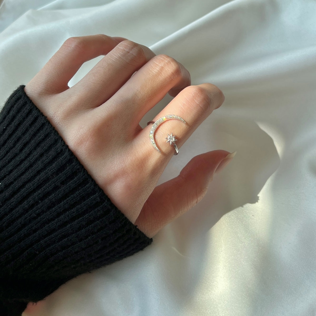 [LuckyStar]Ewigkeitsring mit Mond und Stern