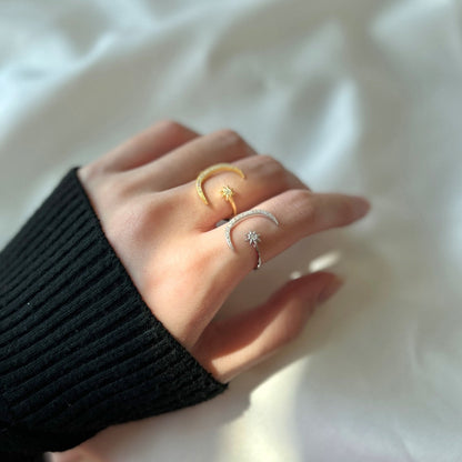 [LuckyStar]Ewigkeitsring mit Mond und Stern