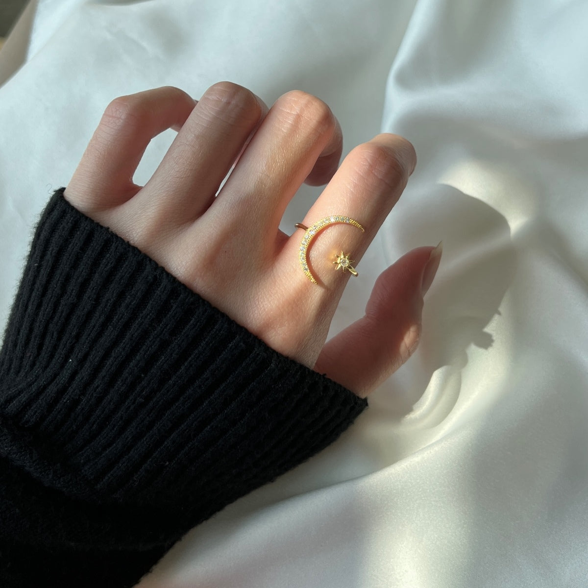 [LuckyStar]Ewigkeitsring mit Mond und Stern