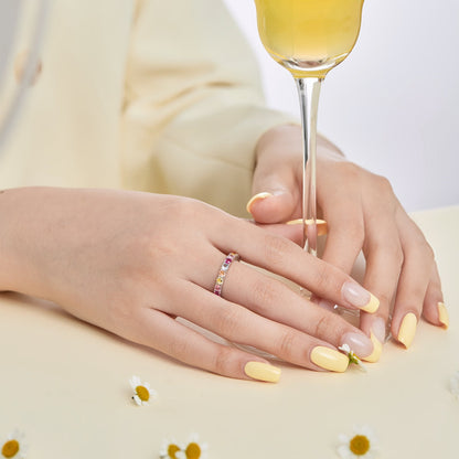 [LuckyStar]Dazzling Lustrous Round Cut Tennis Ring