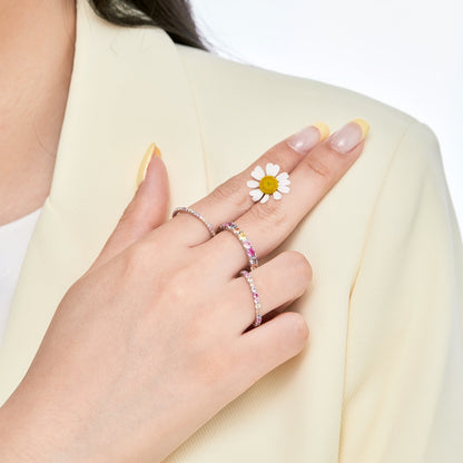 [LuckyStar]Dazzling Lustrous Round Cut Tennis Ring