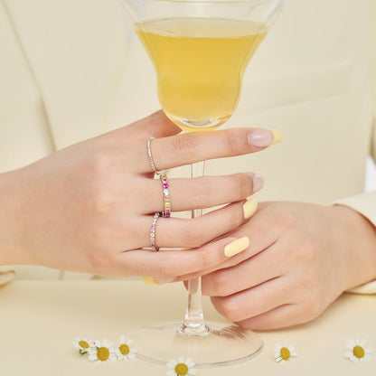 [LuckyStar]Dazzling Lustrous Round Cut Tennis Ring