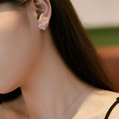 [LuckyStar]Ornate Flower Shape Pear Cut Lover Earrings