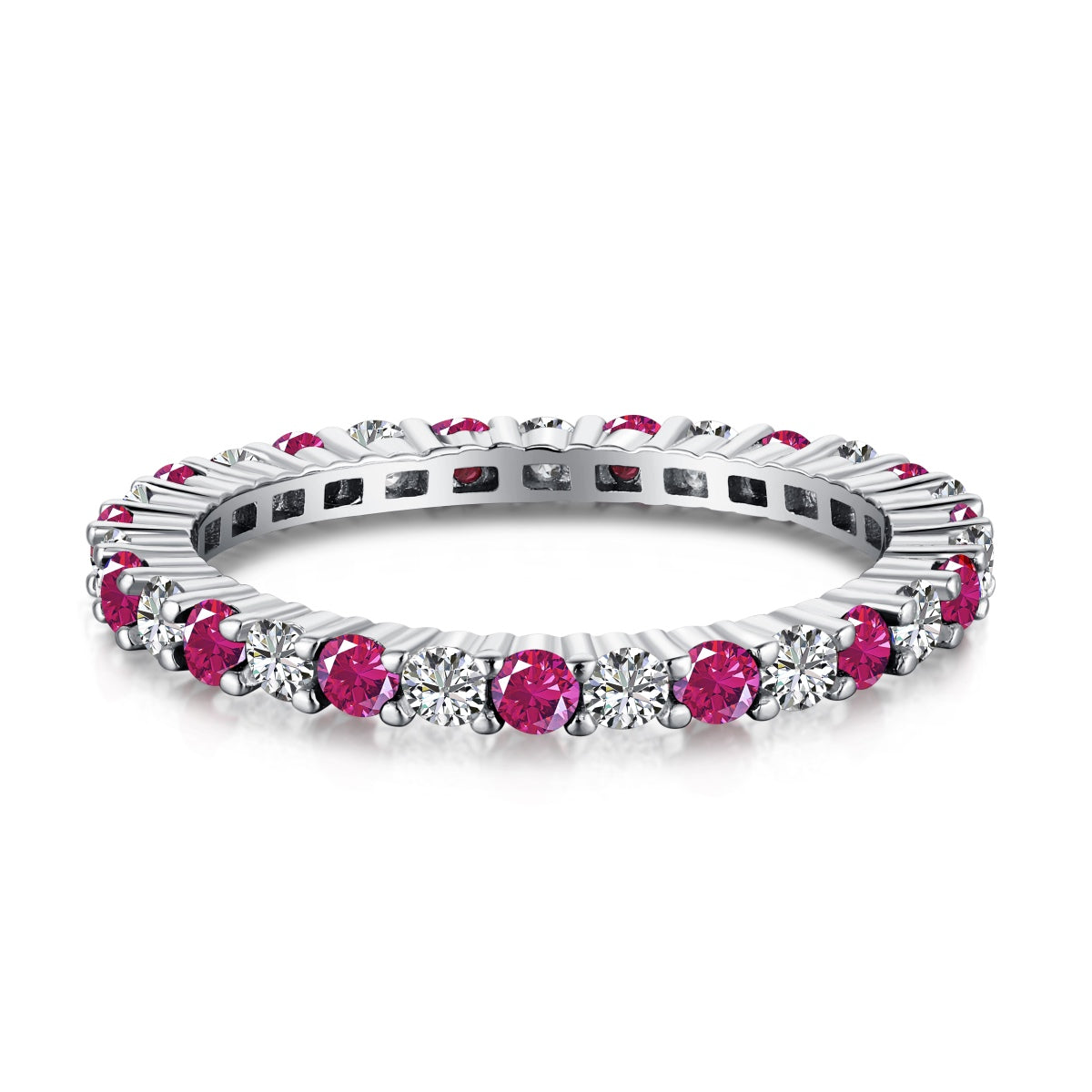 [LuckyStar]Exquisite Colorful Round Cut Tennis Ring