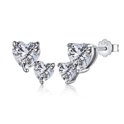 [LuckyStar]Double Heart-Shape Classic Princess Style Earrings