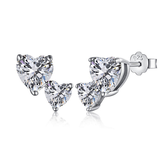 [LuckyStar]Double Heart-Shape Classic Princess Style Earrings
