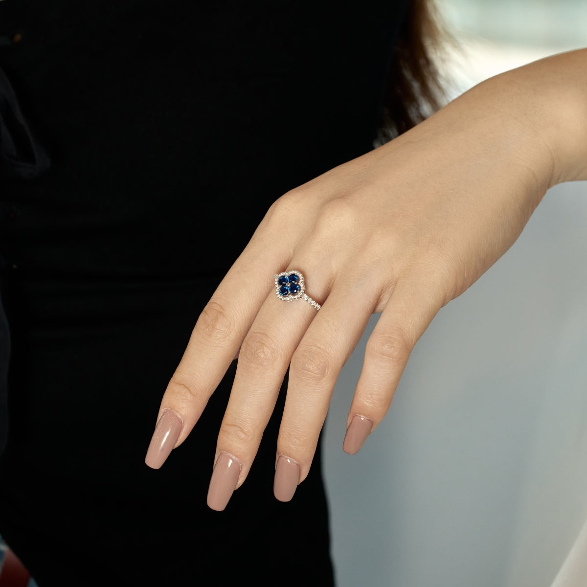 [LuckyStar]Four Leaf Clover Flower Design Ring