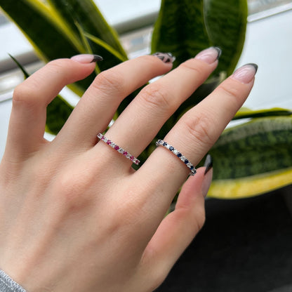 [LuckyStar]Exquisite Colorful Round Cut Tennis Ring