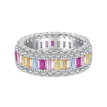 [LuckyStar]Dainty Colorful Radiant Cut Daily Ring