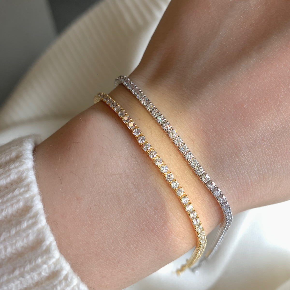 [LuckyStar]Radiant Shinning Princess Cut Tennis Bracelet