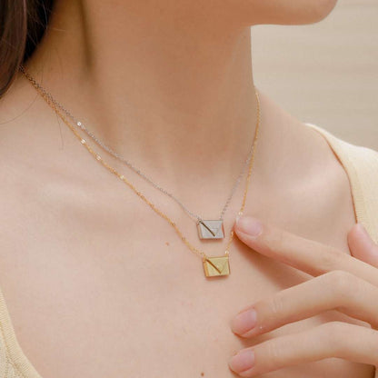 [LuckyStar]Envelope Heart Shape Mother's Day Necklace