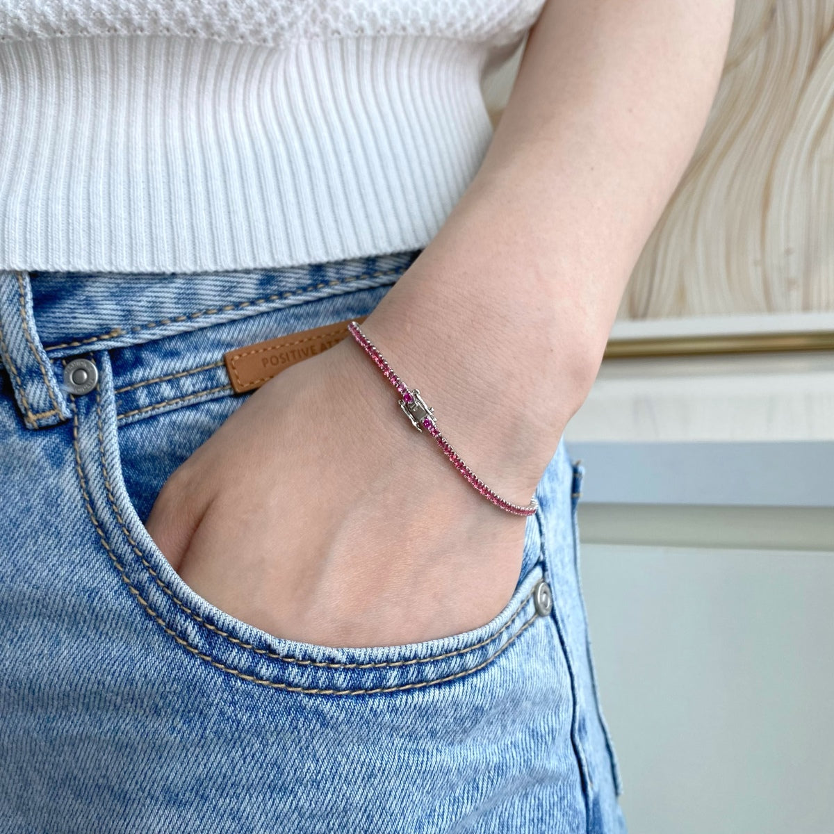 [LuckyStar]Dazzling Colorful Round Cut Daily Bracelet