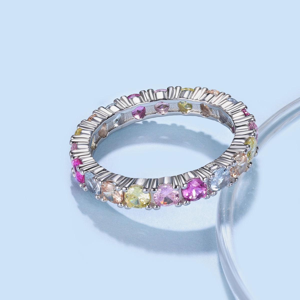 [LuckyStar]Dazzling Lustrous Round Cut Tennis Ring