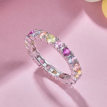 [LuckyStar]Dazzling Lustrous Round Cut Tennis Ring