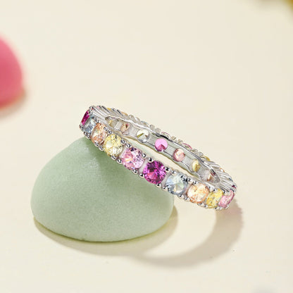 [LuckyStar]Dazzling Lustrous Round Cut Tennis Ring