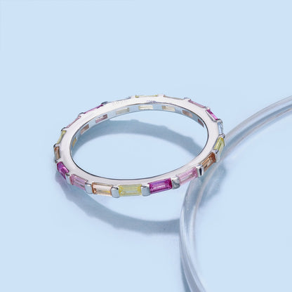 [LuckyStar]Exquisite Multicolored Emerald Cut Daily Ring