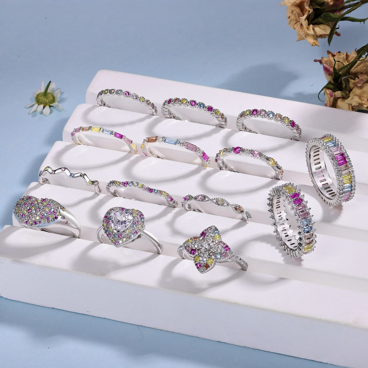 [LuckyStar]Exquisite Multicolored Emerald Cut Daily Ring