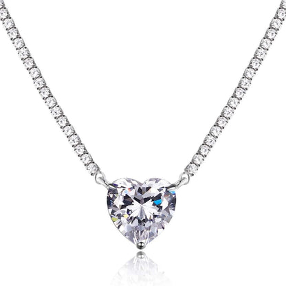 [LuckyStar]8.0 Carat Versatile Colorful Sweet Heart-Shaped Tennis Necklace