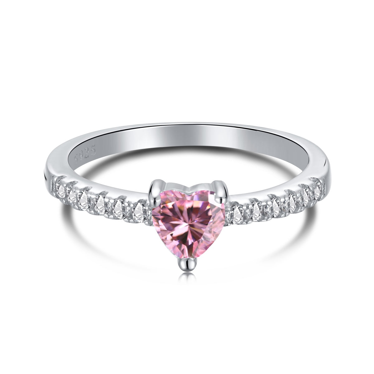 [LuckyStar]0.5 Carat CaratEternity Charming Heart Shape Lover Ring