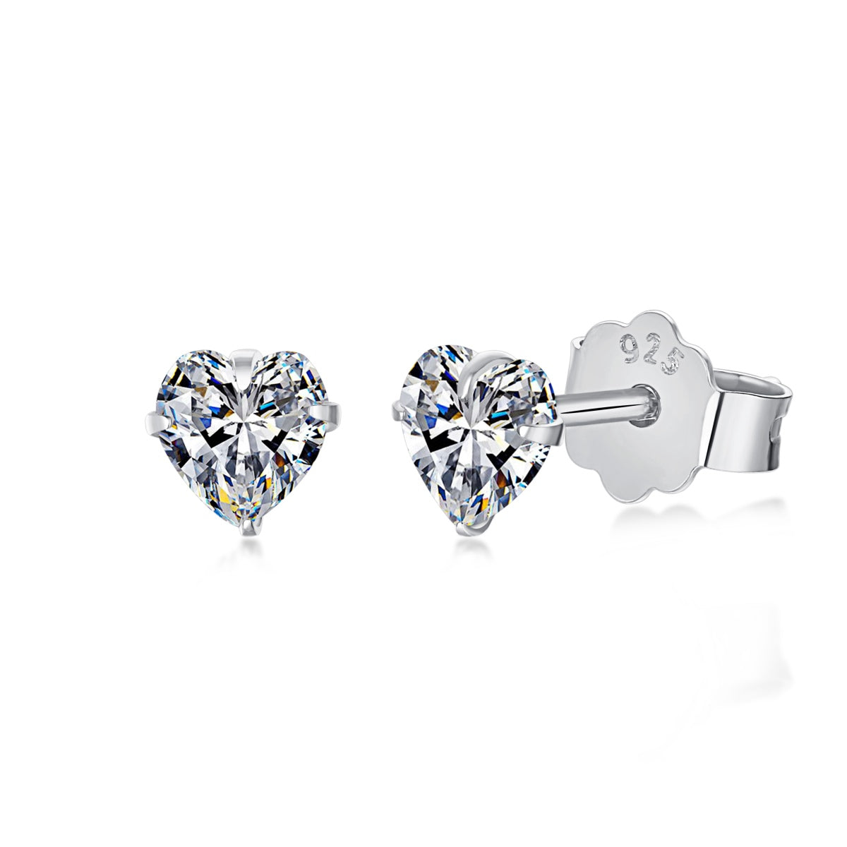 [LuckyStar]Sparkling Heart Shaped Simple Earrings