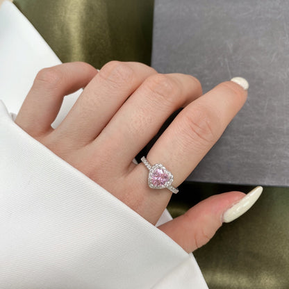 [LuckyStar]Eternity Splashy Romantic Heart Shape Lover Ring