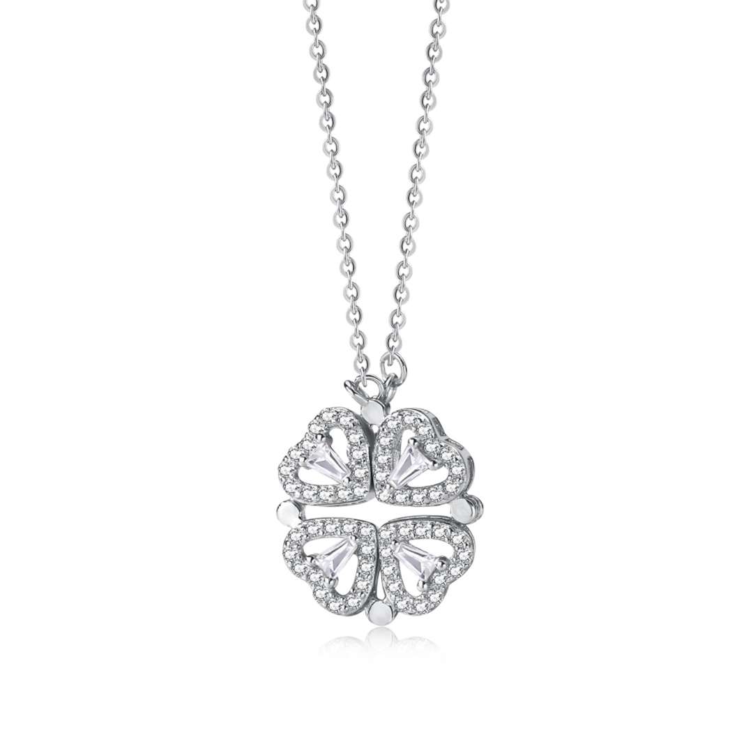 [LuckyStar]Ornate Heart Cut Flower Shape Necklace
