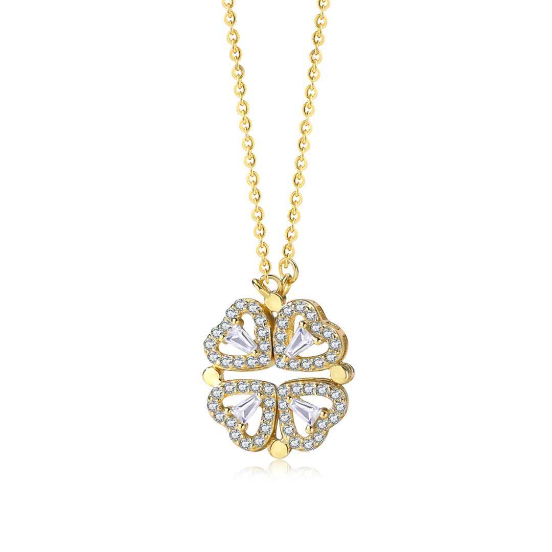 [LuckyStar]Ornate Heart Cut Flower Shape Necklace