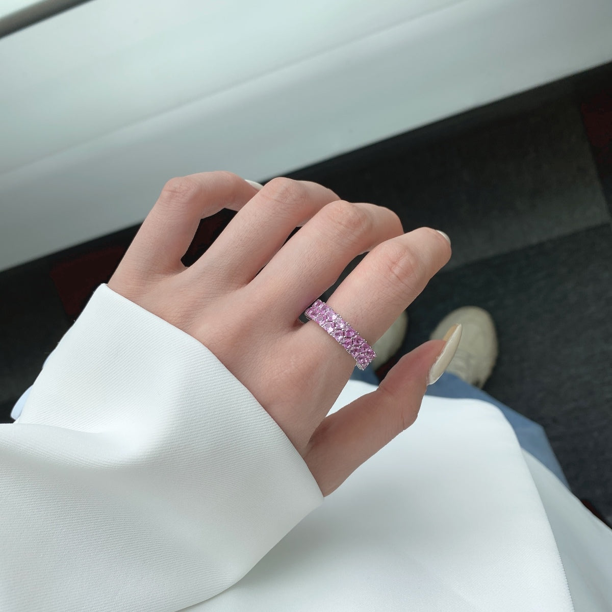 [LuckyStar]Sparkling Full Heart Ring