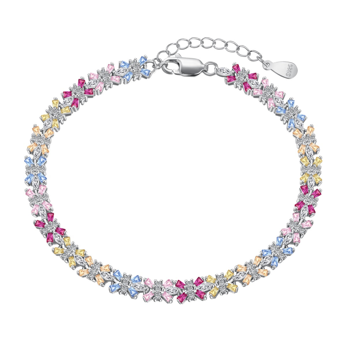 [LuckyStar]Radiant Colorful Emerald Cut Party Bracelet