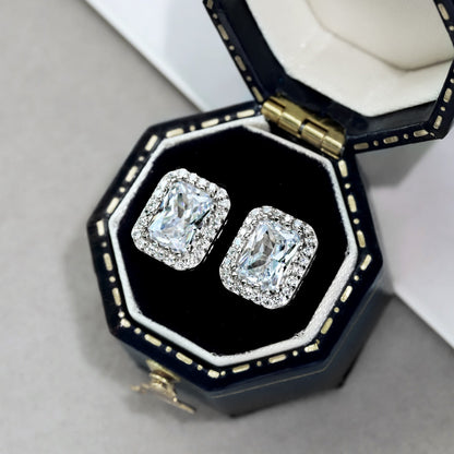 [LuckyStar]1.0 Carat Luxurious Dainty Emerald Cut Daily Earrings