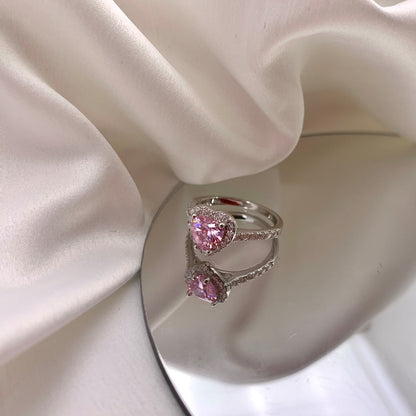 [LuckyStar]Eternity Splashy Romantic Heart Shape Lover Ring