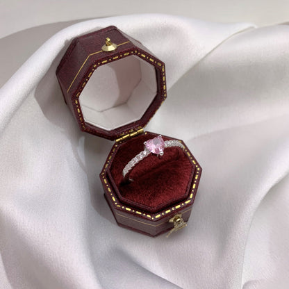 [LuckyStar]0.5 Carat CaratEternity Charming Heart Shape Lover Ring