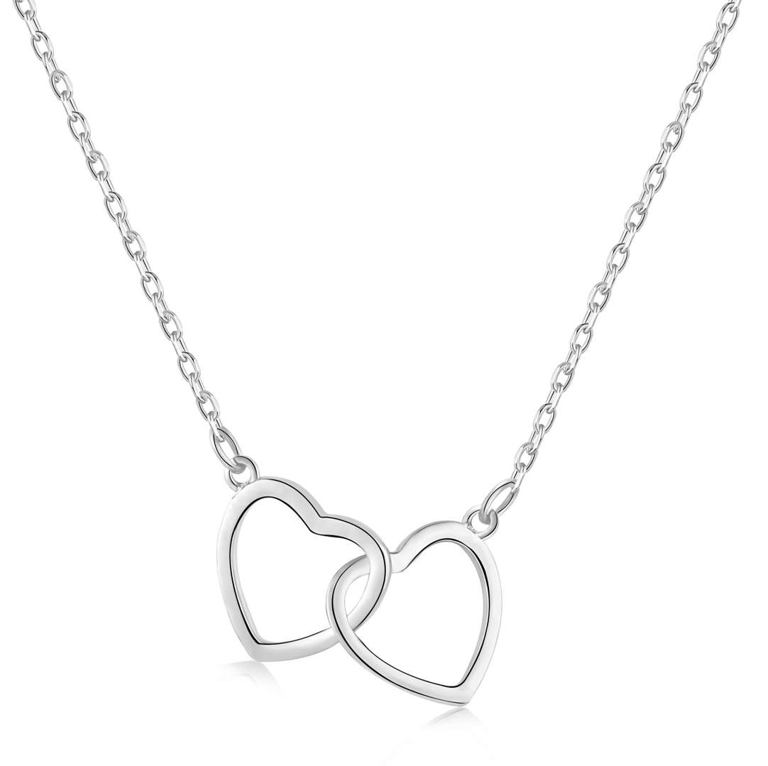 [LuckyStar]Sterling Silver Love Double Ring Necklace