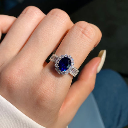 [LuckyStar] 1,5 Karat schillernder, charmanter Bankettring im Ovalschliff