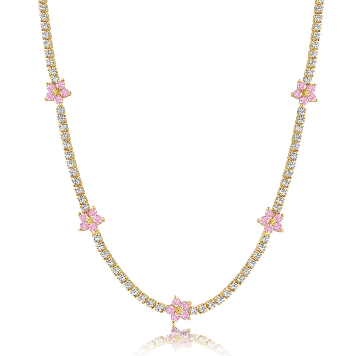 [LuckyStar]Luxurious Colorful Flower Tennis Necklace