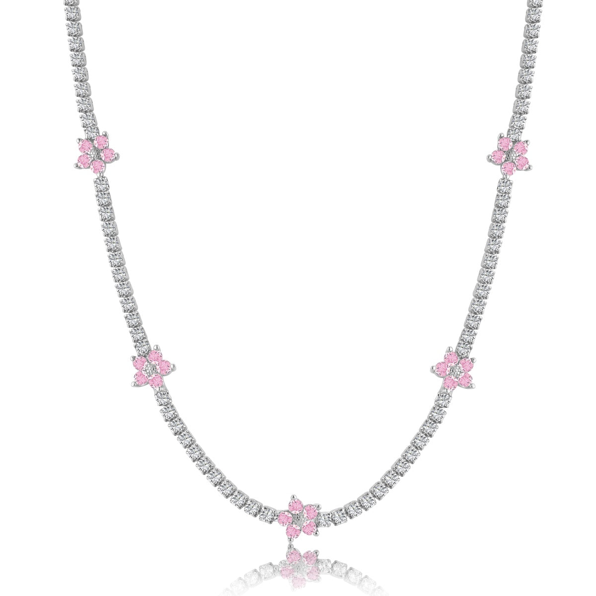 [LuckyStar]Luxurious Colorful Flower Tennis Necklace