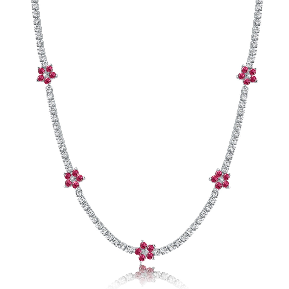 [LuckyStar]Luxurious Colorful Flower Tennis Necklace