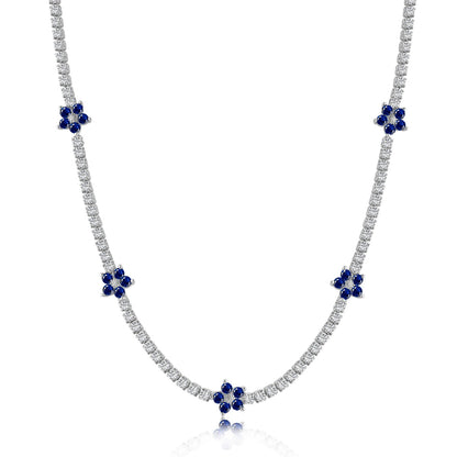 [LuckyStar]Luxurious Colorful Flower Tennis Necklace