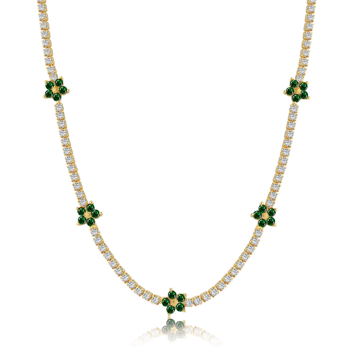 [LuckyStar]Luxurious Colorful Flower Tennis Necklace
